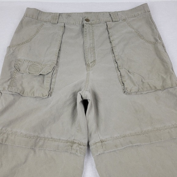 REI Convertible Cargo Pants Mens 40 Measures 38 X 33 100% Cotton Khaki Beige - Picture 2 of 12